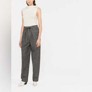 Isabel Marant Miroki Drawstring Tapered Trousers 36 Gray